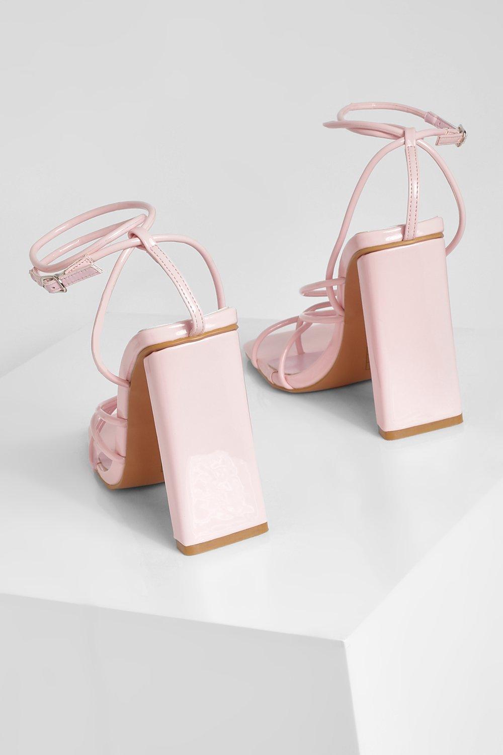 Baby pink block heels hotsell